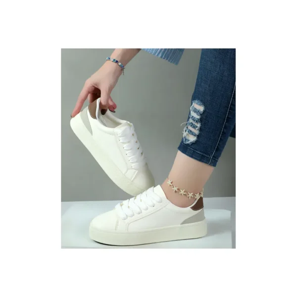 کفش ونس زنانه مدل زارا zara رنگ شیری پشت قهوه ای کد 55402