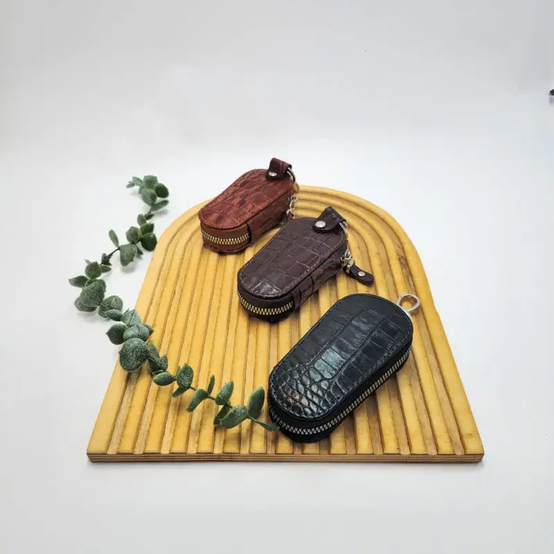 جاکلیدی و جاسوییچی چرم طرح کروکودیل (Zippered Key Holder) Image 2
