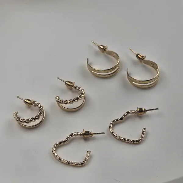 پک گوشواره سه تایی طلاگون مینیمال